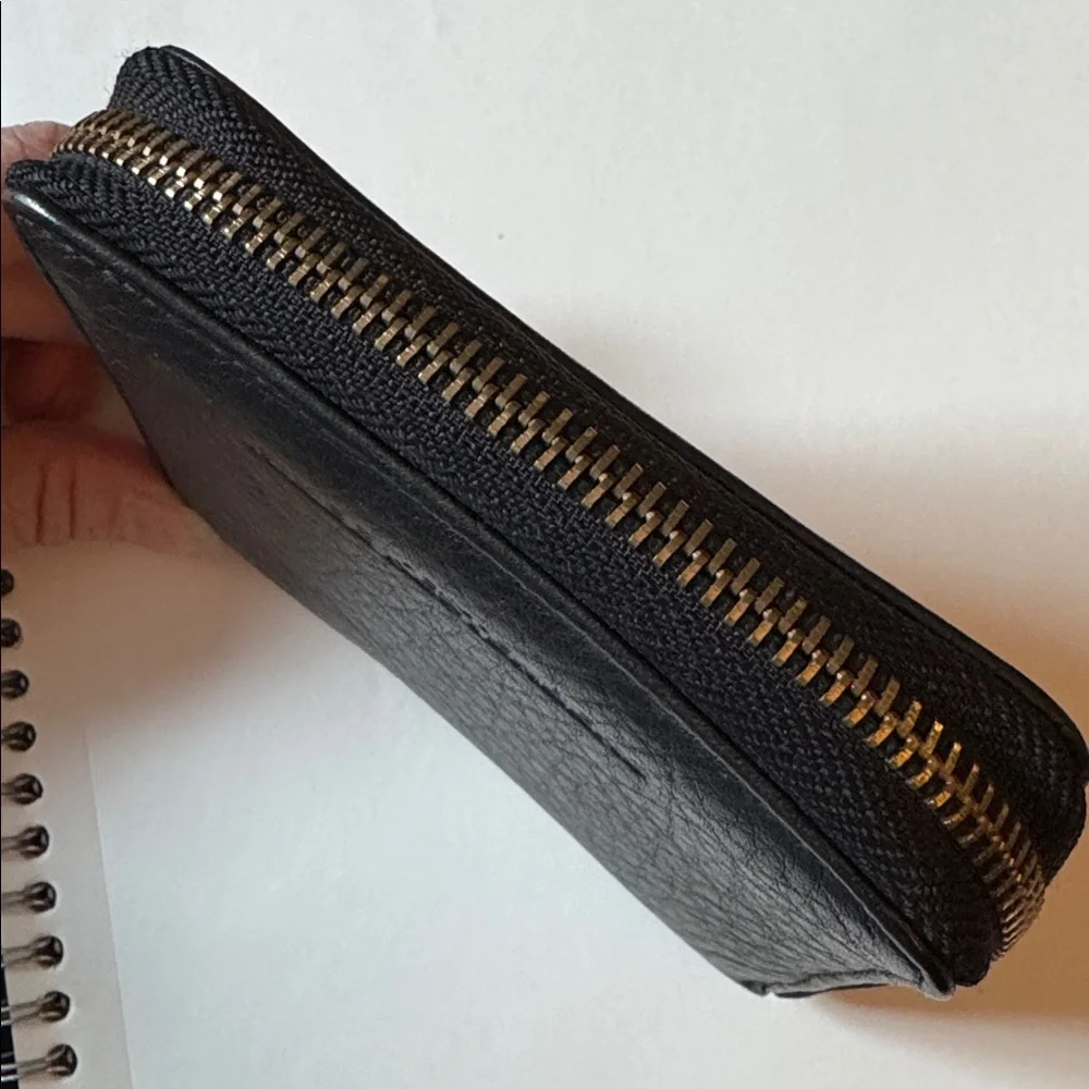 Aimee Kesterberg zip-around leather wallet, 4 x 4.5